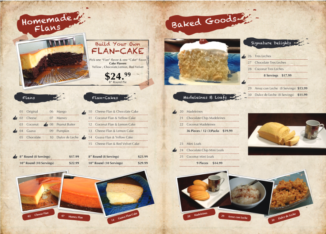 Graphic Design - Menu Design (Per Page)