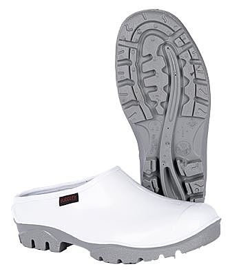Shova White Grey Slip-on Clog