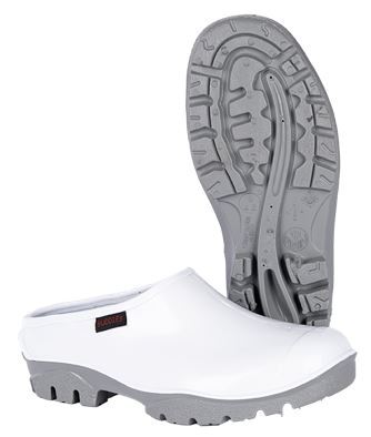 Shova White Grey Slip-on Clog