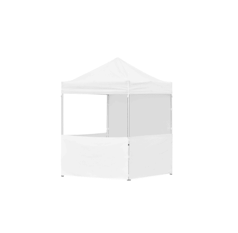 2m X 2m Gazebo Steel Frame - 3 Half-Wall - 1 Full-Wall