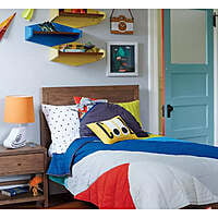 Wooden Twin Bed Frame for Kids – Classic Brown Finish, Sturdy & Stylish