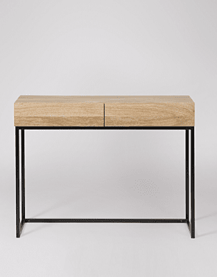 Cleveland Solid Wood Natural + Metal Frame Console Table Cleveland Solid Wood Natural + Metal Frame Console Table
