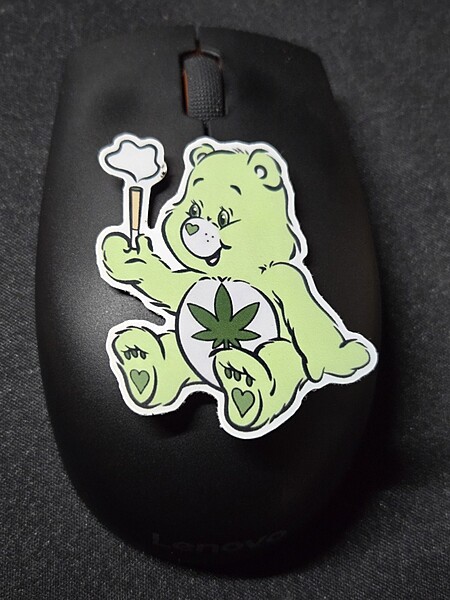 Caring Weed Bear Sticker- Green Joint