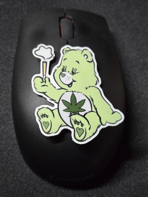 Caring Weed Bear Sticker- Green Joint