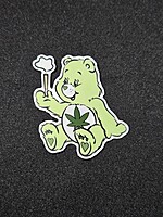 Caring Weed Bear Sticker- Green Joint