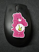 Caring Weed Bear Sticker- Pink Bong