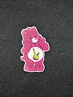 Caring Weed Bear Sticker- Pink Bong