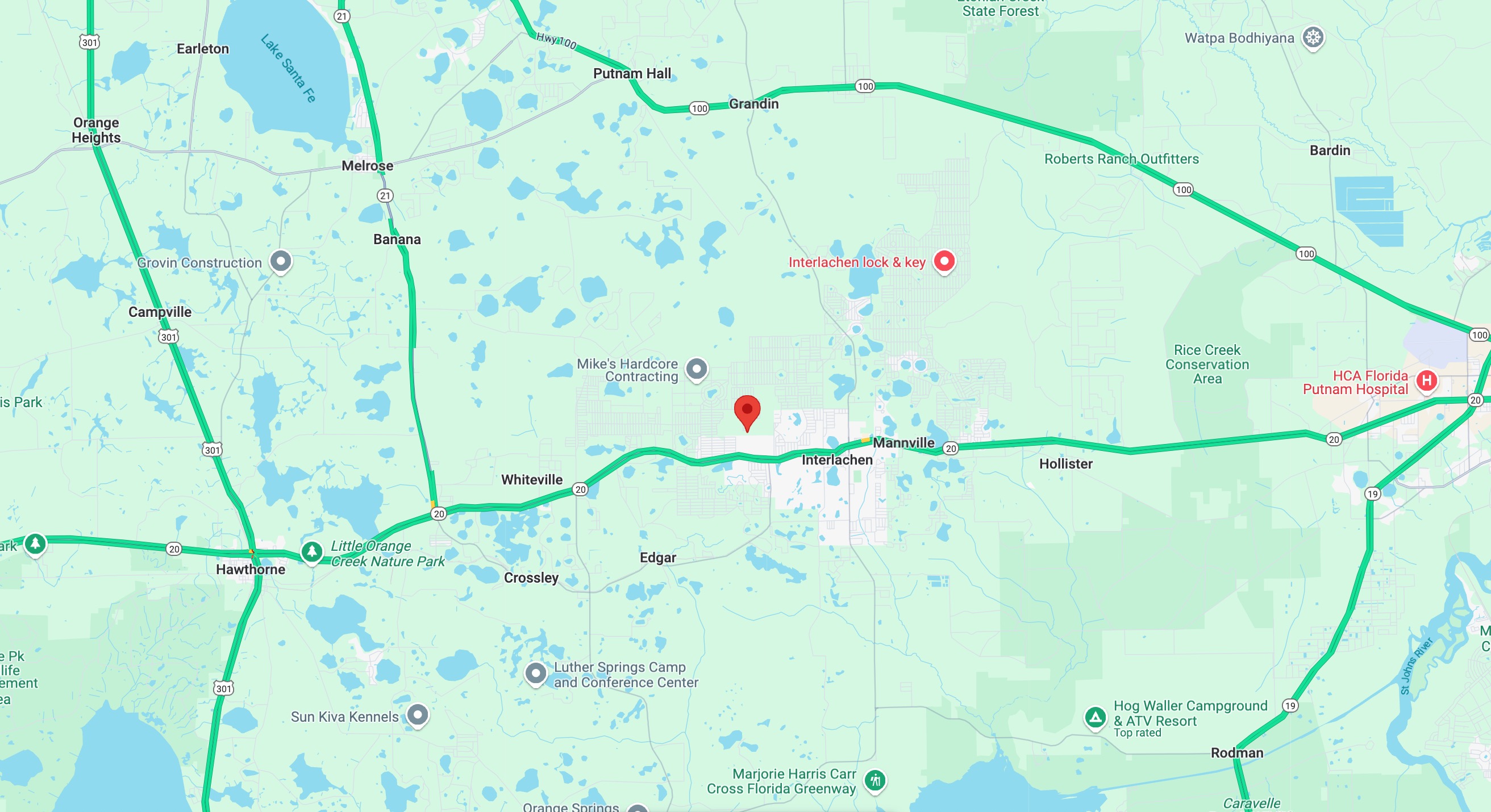 Carrie Way Lot on a Dirt Road - 1.01 Acres of Land in Interlachen