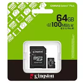 Carte Micro SD Kingston 64 Go Classe 10 100 Mo/s en lecture, UHS-I