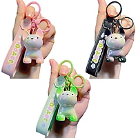 Glossy Puppy Resin Keychain with Strap – Cute Dog Bag & Car Charm