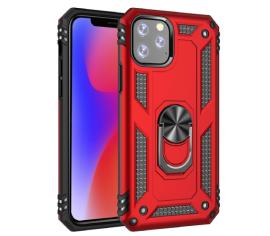 Case Apple iPhone 12 Pro Max Rouge - Armure Hybride Militaire avec bague de maintien