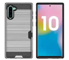 Case Samsung Galaxy Note 10 Plus 5G Antichoc Argent - Hybride avec fente pour carte