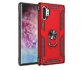 Case Samsung Galaxy Note 10 Rouge - Armor Hybride Military avec bague de maintien