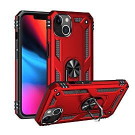 Case Apple iPhone 13 Mini- Rouge Armure Militaire Hybride Avec Bague de maintien