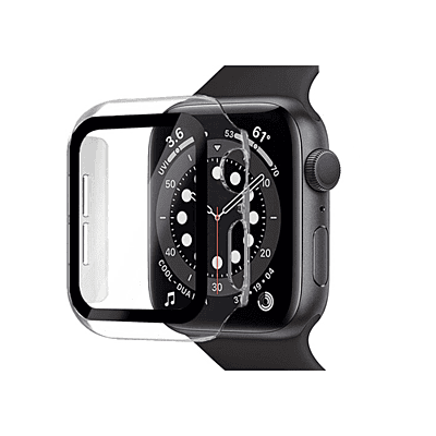 Case Avec Tempered Glass Full Protection Apple iWatch Series 44 Mm Transparent