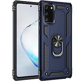 Case Samsung A02S/A03S Blue - Armure Hybride Militaire avec bague de maintien