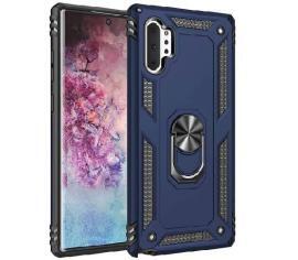 Case Samsung Galaxy Note 10 Plus 5G Bleu Marine - Armor Hybride Military avec bague de maintien