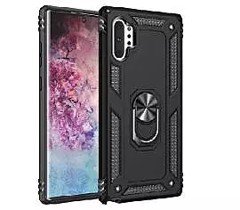 Case Samsung Galaxy Note 10 Plus 5G Noir - Armor Hybride Military avec bague de maintien
