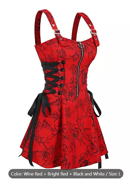 Casual Gothic Rose Dress