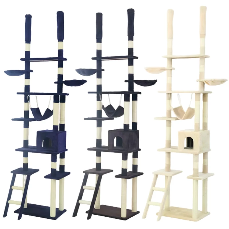 Luxury 5-Layer Adjustable Cat Tower with Hammock & Condo