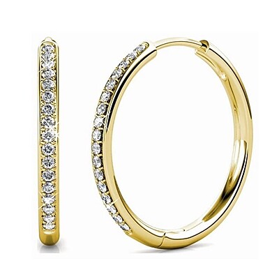 Cate & Chloe Bianca 18k Yellow Gold Plated 25mm Hoop Earrings