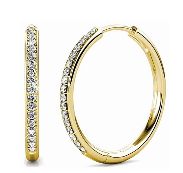 Cate & Chloe Bianca 18k Yellow Gold Plated 25mm Hoop Earrings