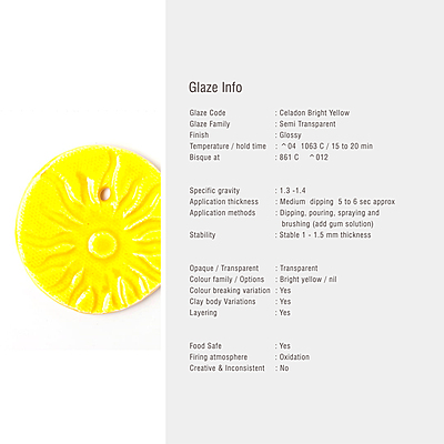 Sara Low Fire Celadon Bright Yellow