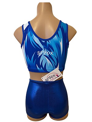 CELESTIAL CROP SET DEEP ROYAL BLUE SHORTS