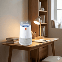 Cello Air Purifier AP-100 with HEPA filtration system active.