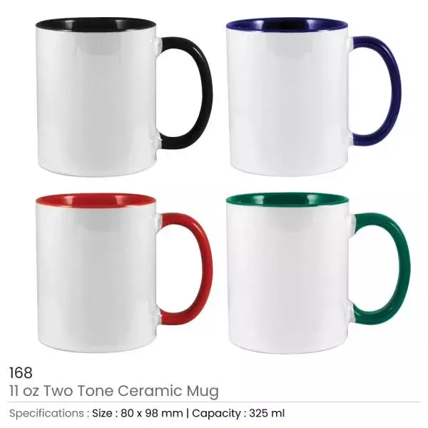 Printed Two Tone Ceramic Mugs