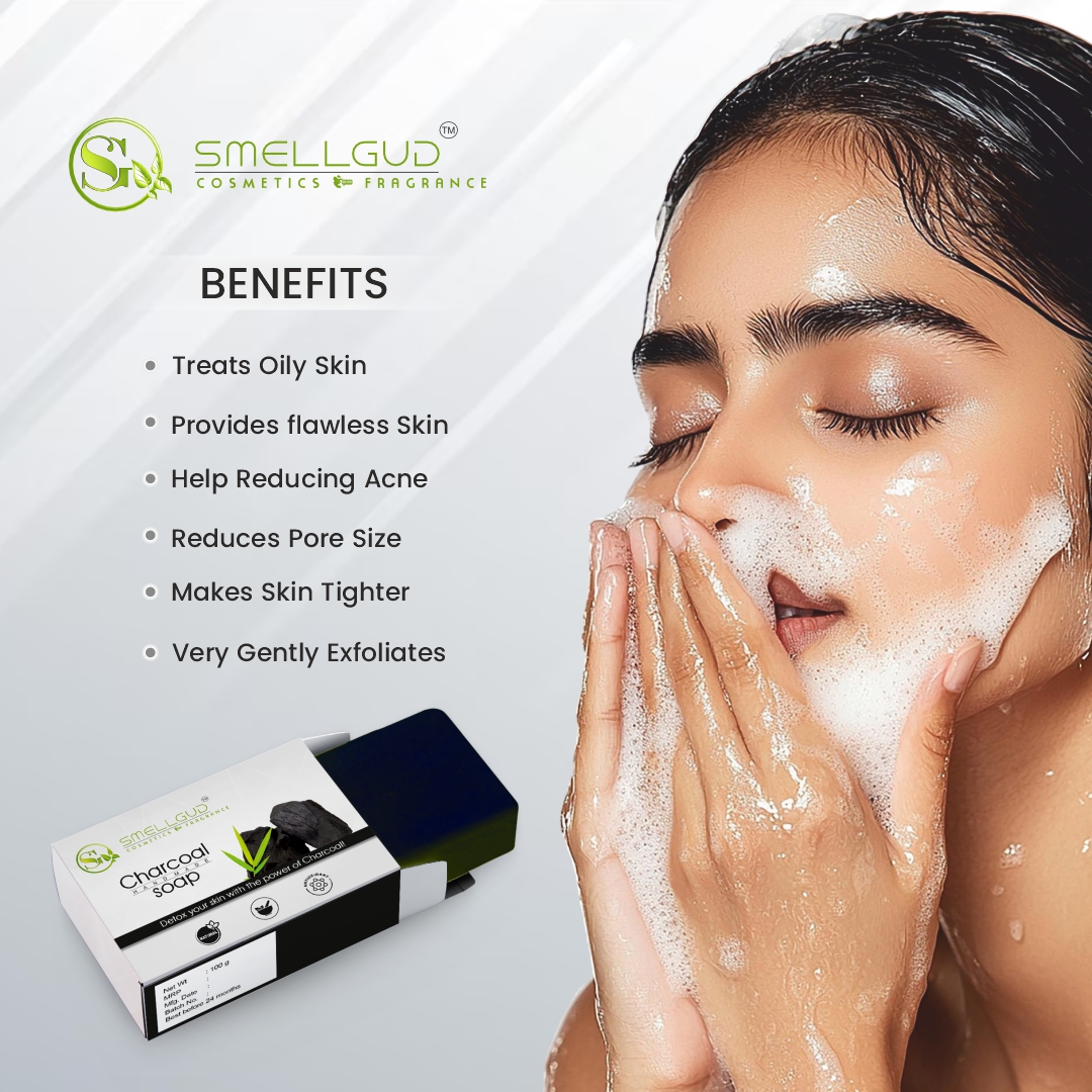 Natural Charcoal Soap| Deeply cleanses and detoxifies| Reduces acne and blackheads| Firms up skin| Suitable for all skin types