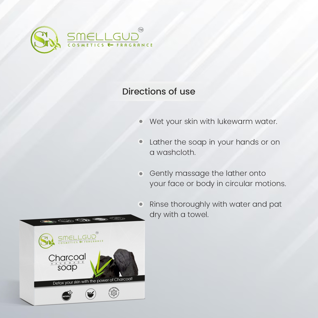 Natural Charcoal Soap| Deeply cleanses and detoxifies| Reduces acne and blackheads| Firms up skin| Suitable for all skin types