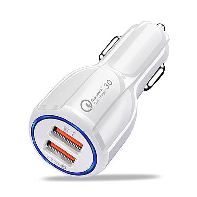 Chargeur Auto Fast Double Ports USB 3.0A Samsung Blanc