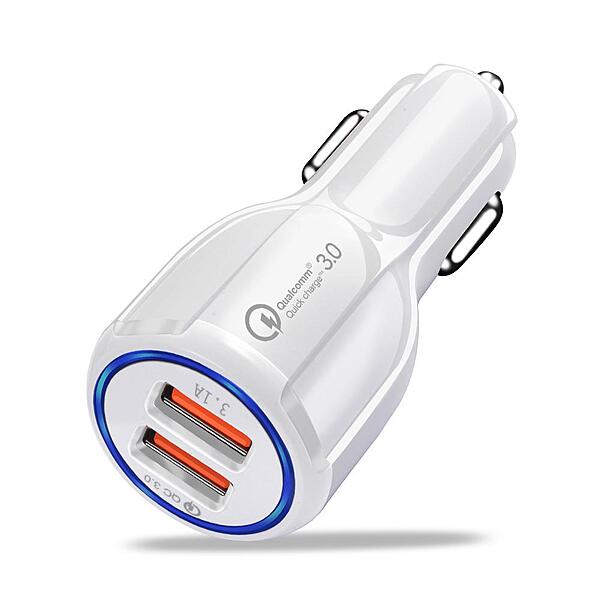 Chargeur Auto Fast Double Ports USB 3.0A Samsung Blanc