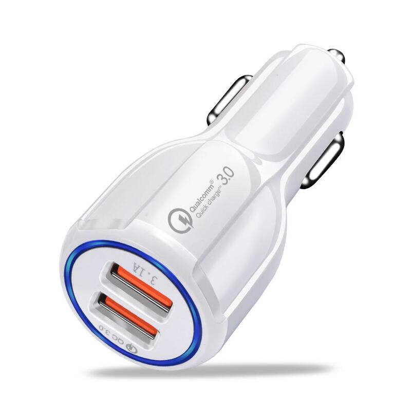 Chargeur Auto Fast Double Ports USB 3.0A Samsung Blanc