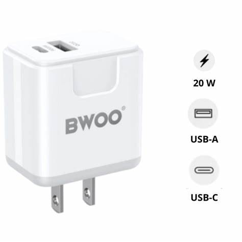Chargeur Mural USB Type C + USB Type A 20W CDA166 Bwoo