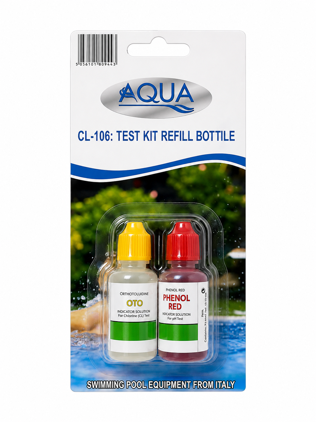 Chlorine and pH Testing Drops Combi Pack | OTO-Phenol Red | CL-106 | Aqua