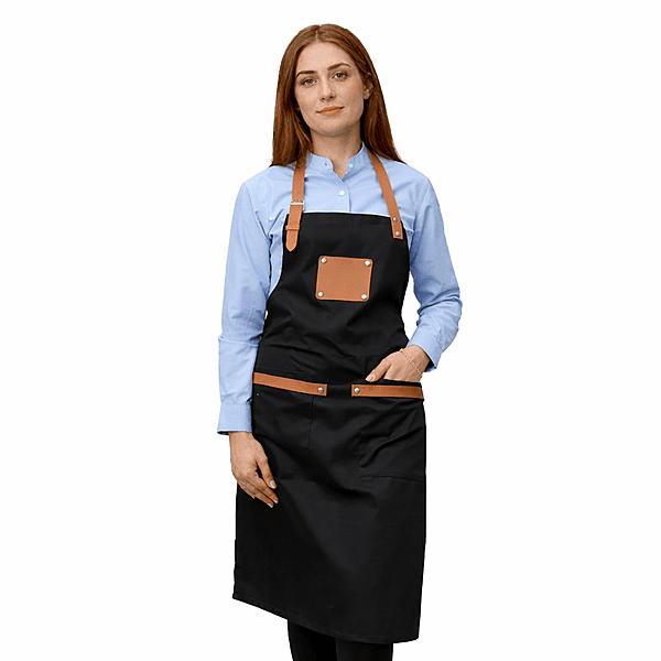 Unisex Full-Length Work Apron – Premium Twill Cotton with Leather Reinforcement