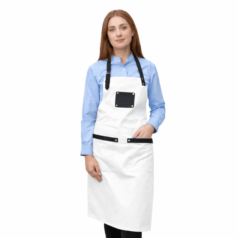 Unisex Full-Length Work Apron – Premium Twill Cotton with Leather Reinforcement