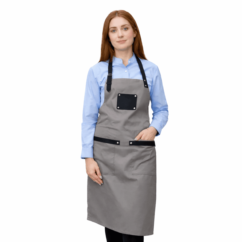 Unisex Full-Length Work Apron – Premium Twill Cotton with Leather Reinforcement