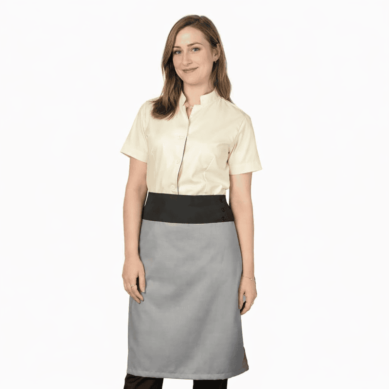 Unisex Mid-Length Service Apron – Premium Cotton, Refined Finish