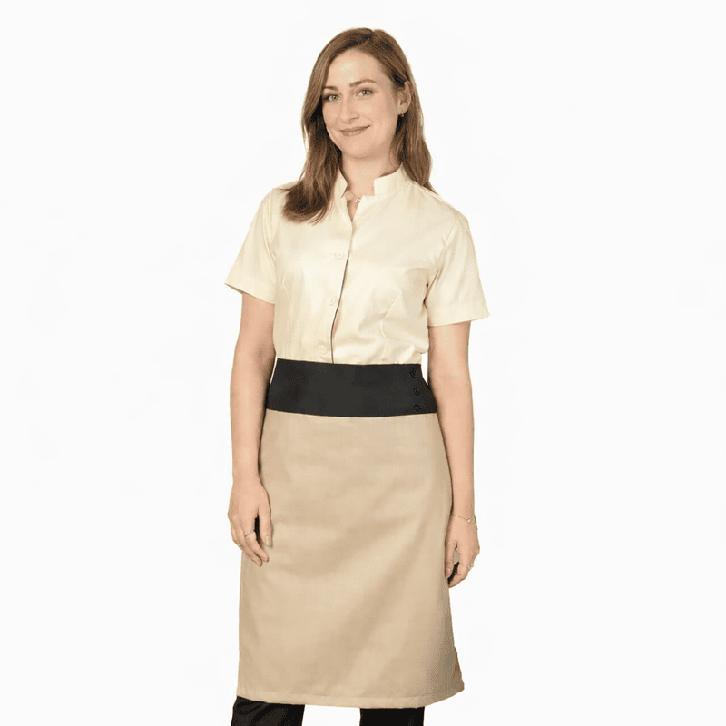 Unisex Mid-Length Service Apron – Premium Cotton, Refined Finish