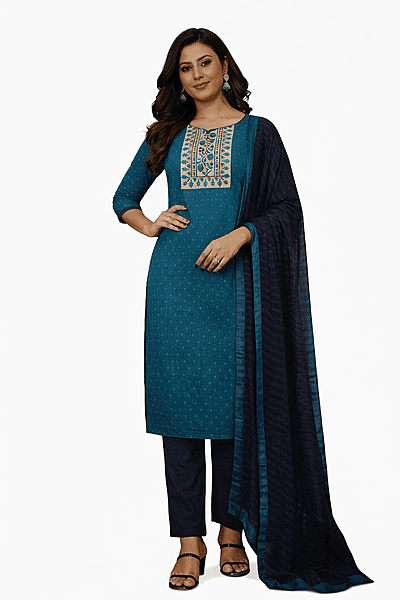 Unstitched Embroidery Salwar Traditional elegance in vibrant hues