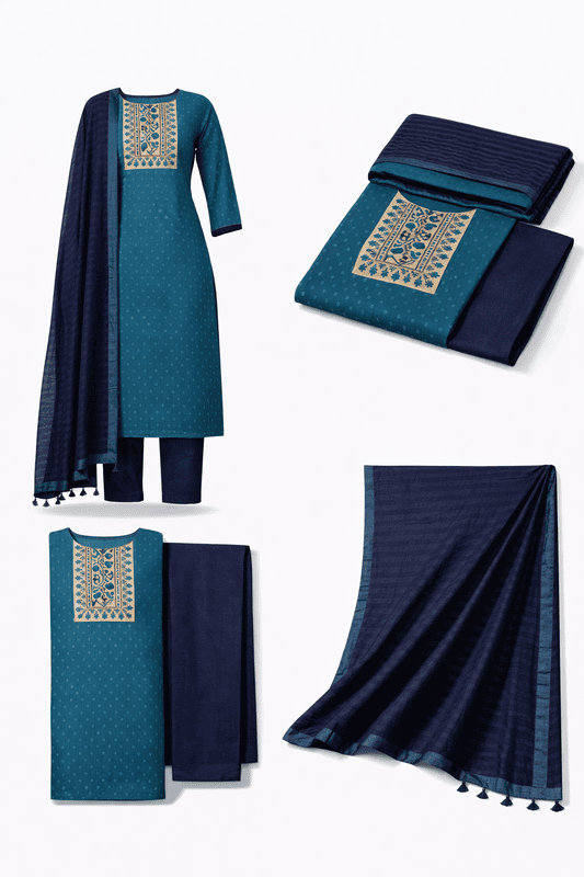 Unstitched Embroidery Salwar Traditional elegance in vibrant hues