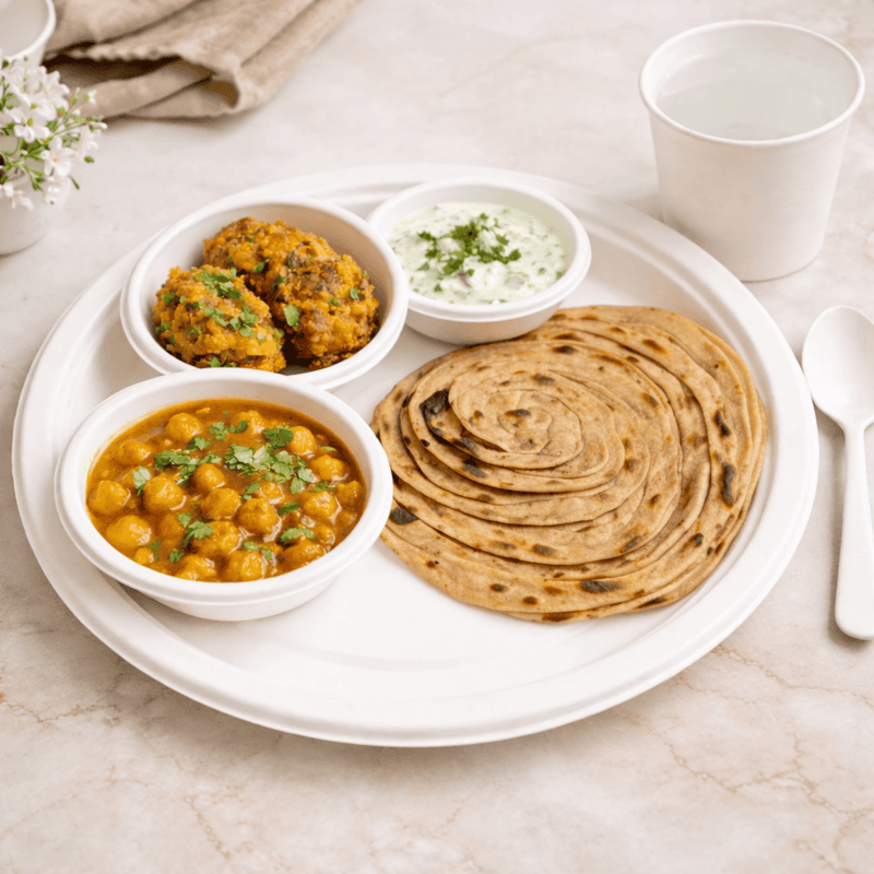 12 Inch Bagasse Plate Round | Eco Disposable Plates | Best For Meals & Catering