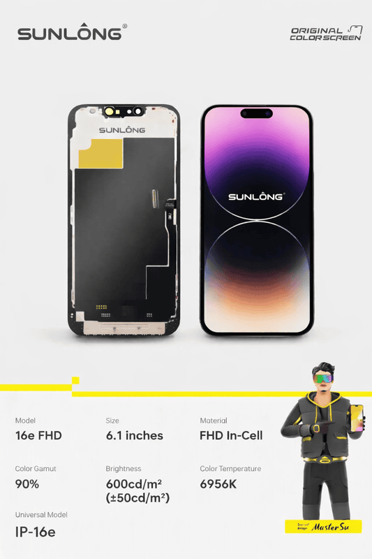 SUNLONG iPhone 16E FHD In-Cell Screen Replacement 6.1 Inch