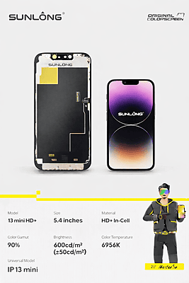 SUNLONG iPhone 13 Mini HD+ In-Cell Screen Replacement – 5.4 Inch