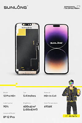 SUNLONG iPhone 12 Pro HD+ In-Cell Screen Replacement – 5.4 Inch