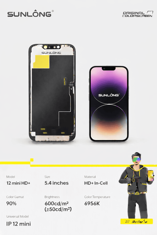 SUNLONG iPhone 12 Mini HD+ In-Cell Replacement Screen (5.4")