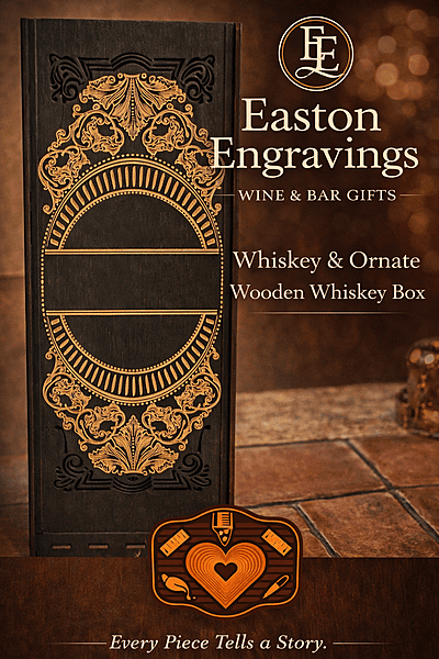 Personalized Ornate Wooden Whiskey Box